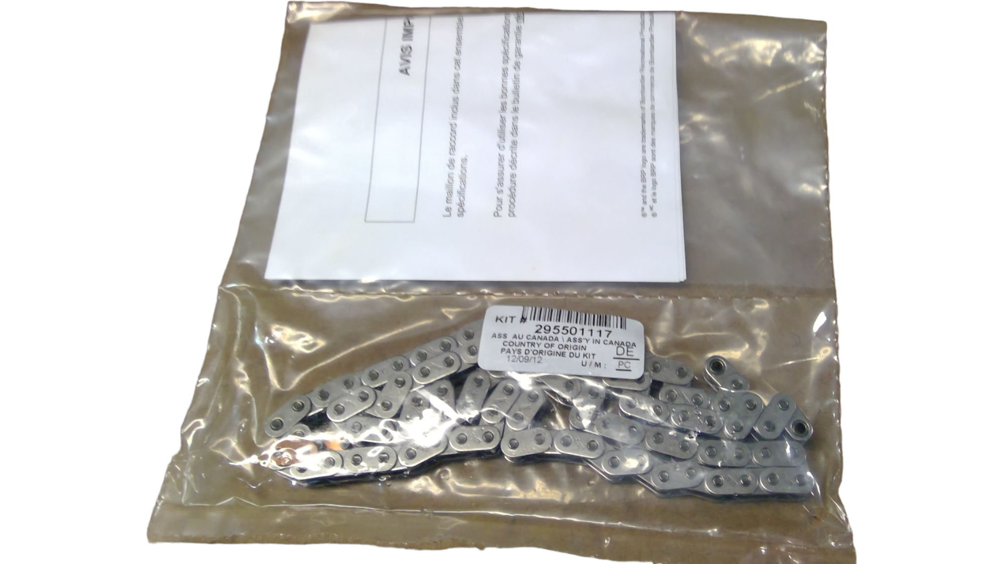 Fits BRP CAM Shaft Chain KIT, OEM Part # 295501117
