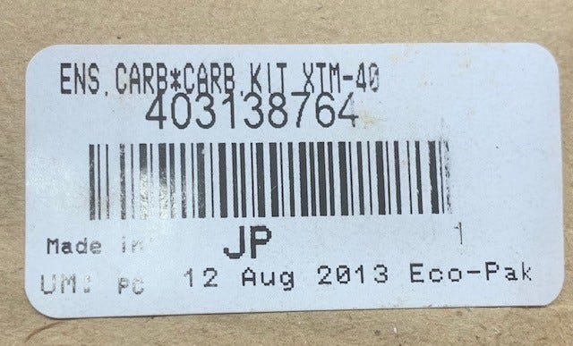 Fits BRP Carburetor KIT TM40 B298, OEM Part # 403138764