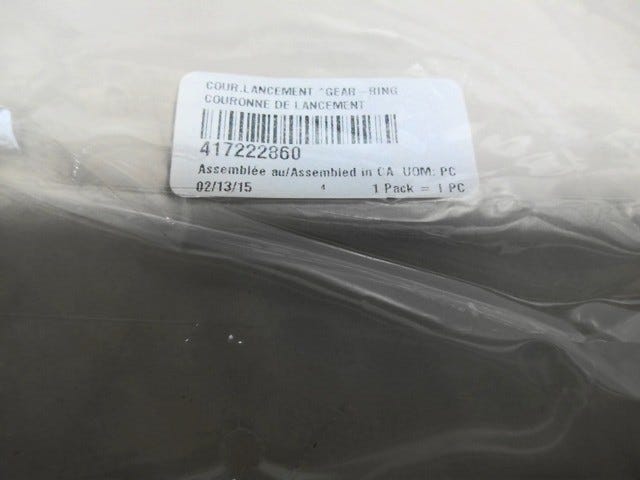 Fits BRP BRP BRP GEAR RING, OEM Part # 417222860