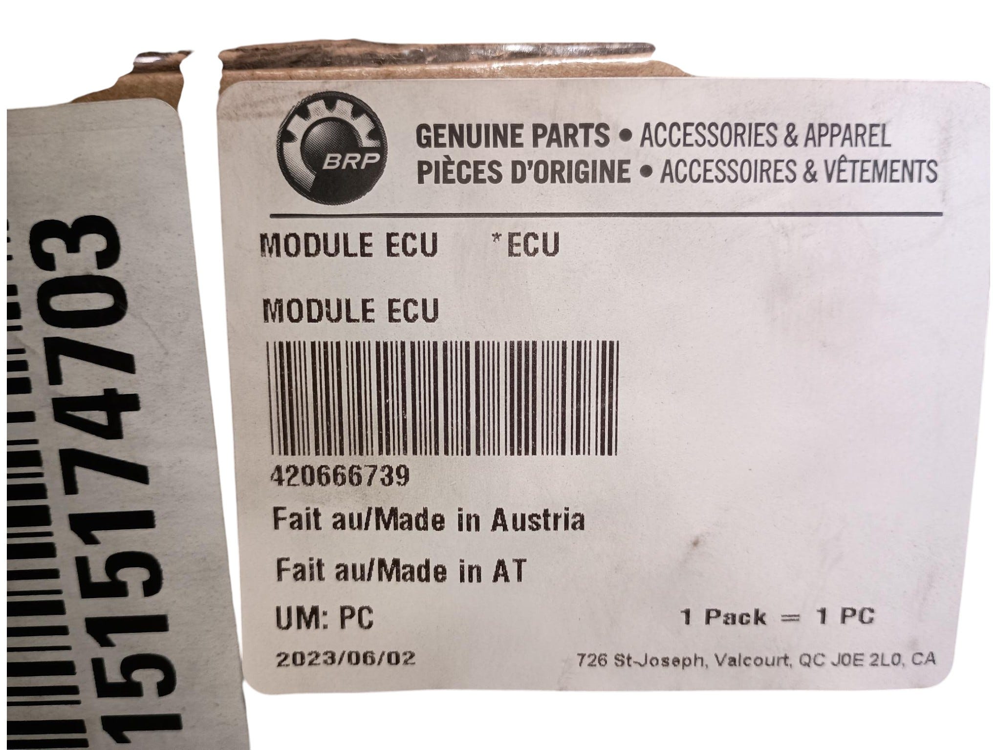 Fits 2015 Can-Am Outlander L 450 EFI / Outlander L MAX 450 EFI Ecm, Engine Control Module, OEM Part # 420666739