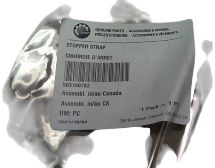 Ski-Doo Stopper Strap, OEM Part # 503190782