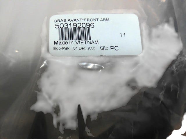 Fits 2009-2010 Ski-Doo MX Z X 600RS Front ARM, OEM Part # 503192096
