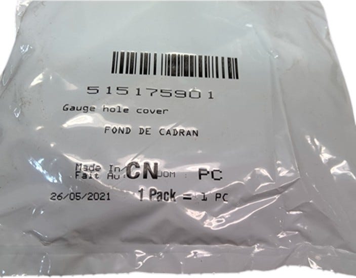 Sea-Doo Gauge HOLE Cover, OEM Part # 515175901