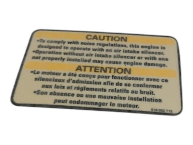 Fits 2008-2012 Ski-Doo Skandic SWT V800 YetiII / Skandic WT 550F YetiII Caution Decal AIR Intake, OEM Part # 516002715