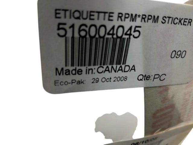 Fits 2009-2010 Ski-Doo Summit Everest 800R PTEK / Summit HillClimb Decal RPM Maximum Horsepow, OEM Part # 516004045