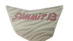 Fits 2016 Ski-Doo SUMMIT 800R E-TEC RH Side Decal, Summit B Silver/Red, OEM Part # 516007325