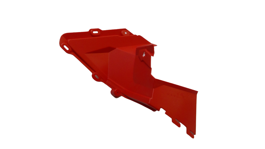 Fits 2010-2011 Ski-Doo Renegade BackCountry, BackCountry X 600HO ETEC / Renegade BackCountry, BackCountry X 800R ETEC LH Moulding Panel, Viper Red, OEM Part # 517304427