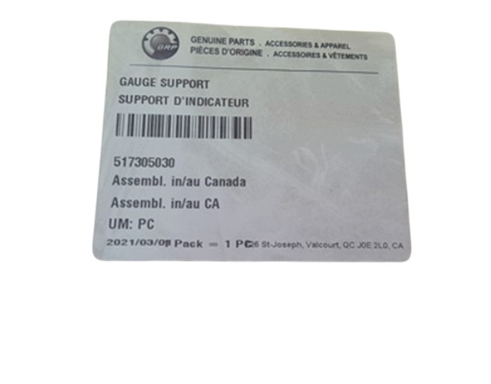 Fits 2012-2014 Ski-Doo MXZ SPORT 600 REV-XP / MXZ SPORT 600ACE XP Gauge Support, OEM Part # 517305030