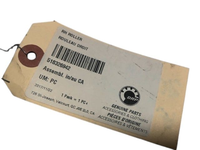 Fits 2013-2016 Ski-Doo MXZ - 4-STROKE / MXZ 600HO E-TEC RH Roller, OEM Part # 518326942