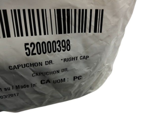 Fits 2008-2009 Ski-Doo GSX Fan / GSX 550F Right CAP, OEM Part # 520000398
