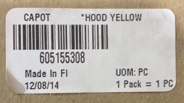 Fits BRP HOOD PRE ASM Yellow, OEM Part # 605155308