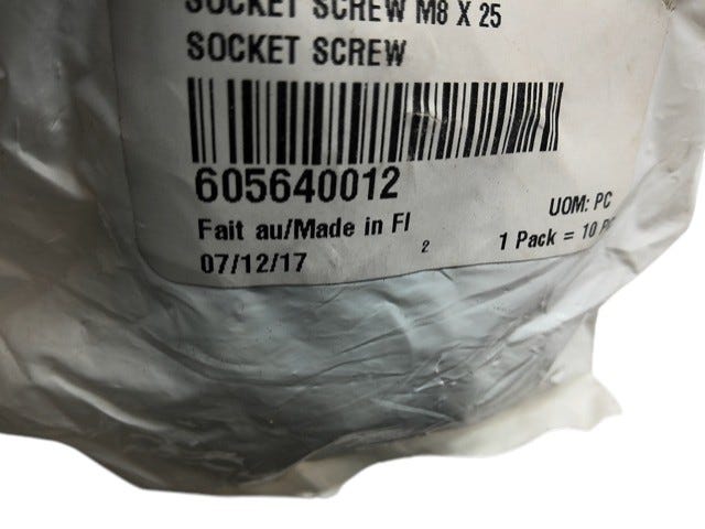 Fits 2008-2012 Ski-Doo Skandic SWT V800 YetiII / Skandic SWT V800 Socket Screw M8 X 25, OEM Part # 605640012