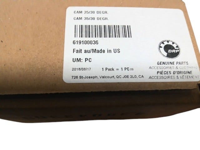 Fits 2008-2010 Ski-Doo Skandic WT 600 / Skandic SUV 600 Europe CAM 35/30 Degr., OEM Part # 619100036
