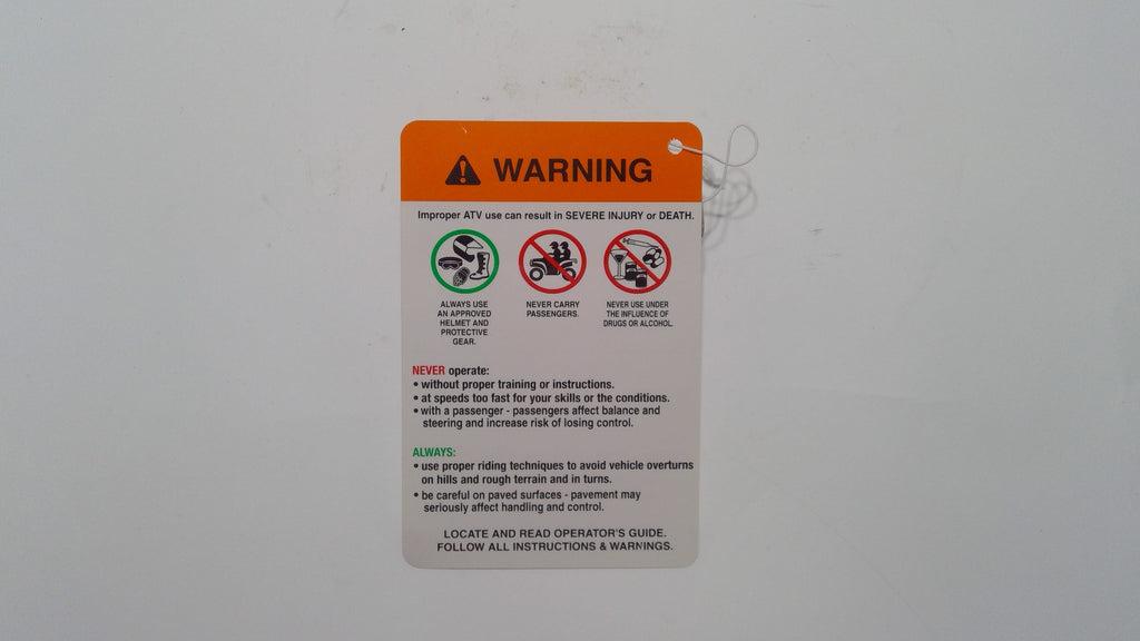 Can-Am Warning Decal, General USE, OEM Part # 704901861