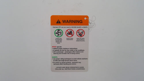 Can-Am Warning Decal, General USE, OEM Part # 704901861
