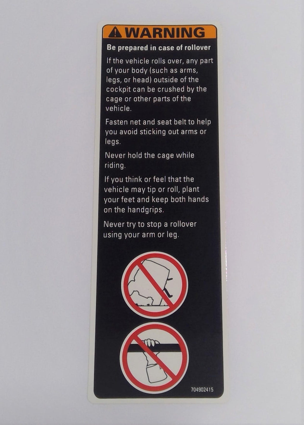 Can-Am Warning Label, OEM Part # 704902415