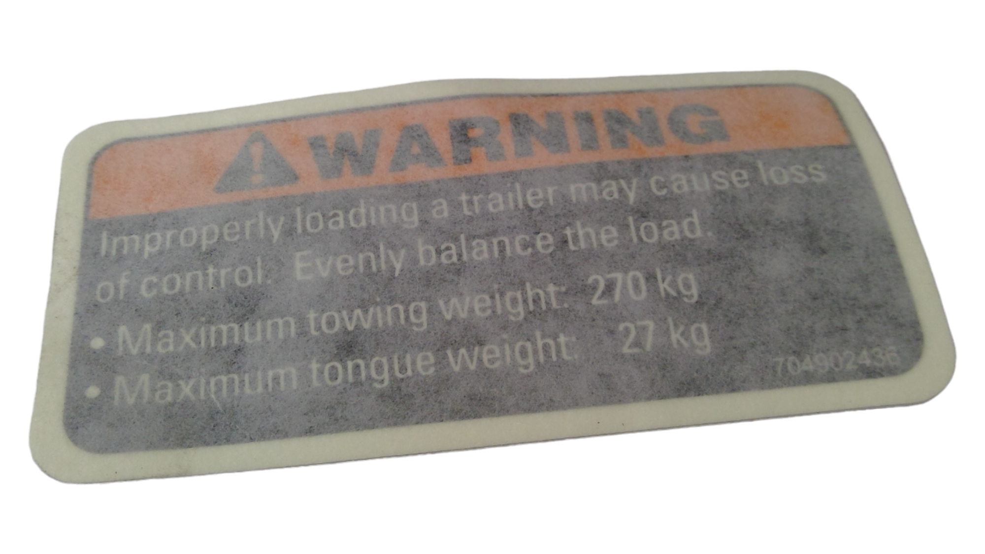 Fits Can-Am Warning Decal, Towing, OEM Part # 704902436