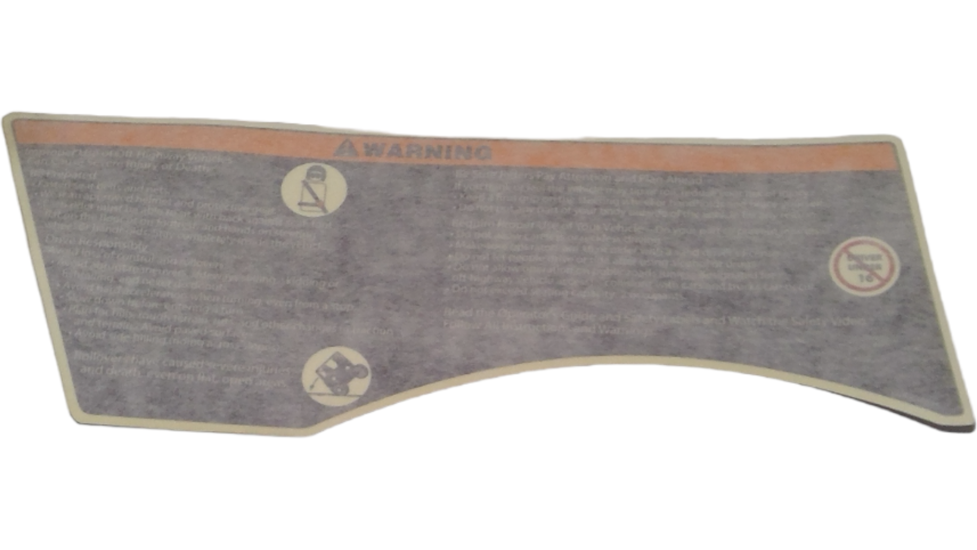 Can-Am Warning Decal, Death AND I, OEM Part # 704904835