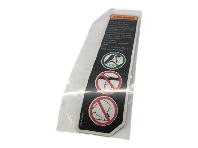 Fits 2016-2017 Can-Am Defender HD5 / Defender HD8 Warning Label ROLL OVER, OEM Part # 704905499