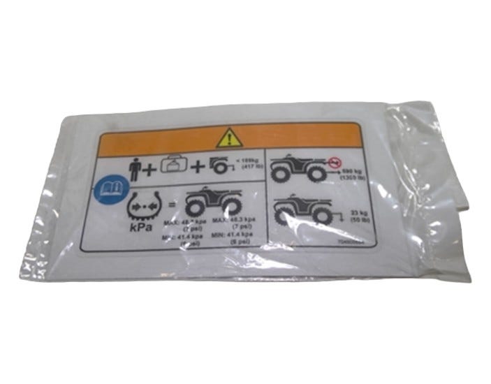 Fits Can-Am Warning Label, TIRE Pressu, OEM Part # 704905684