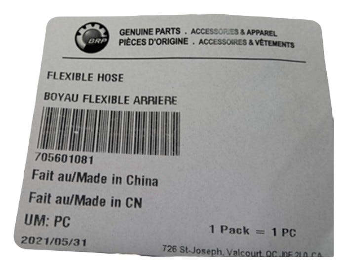 Can-Am Flexible HOSE, OEM Part # 705601081