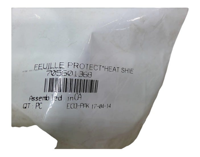 Fits BRP HEAT Shield, OEM Part # 705601368