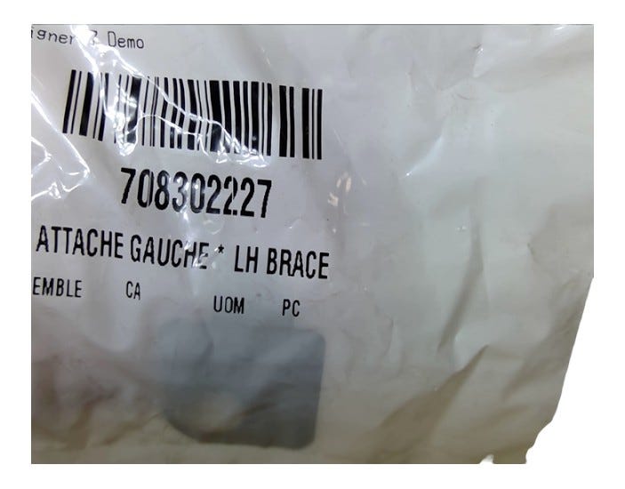 Fits BRP LH Brace, OEM Part # 708302227