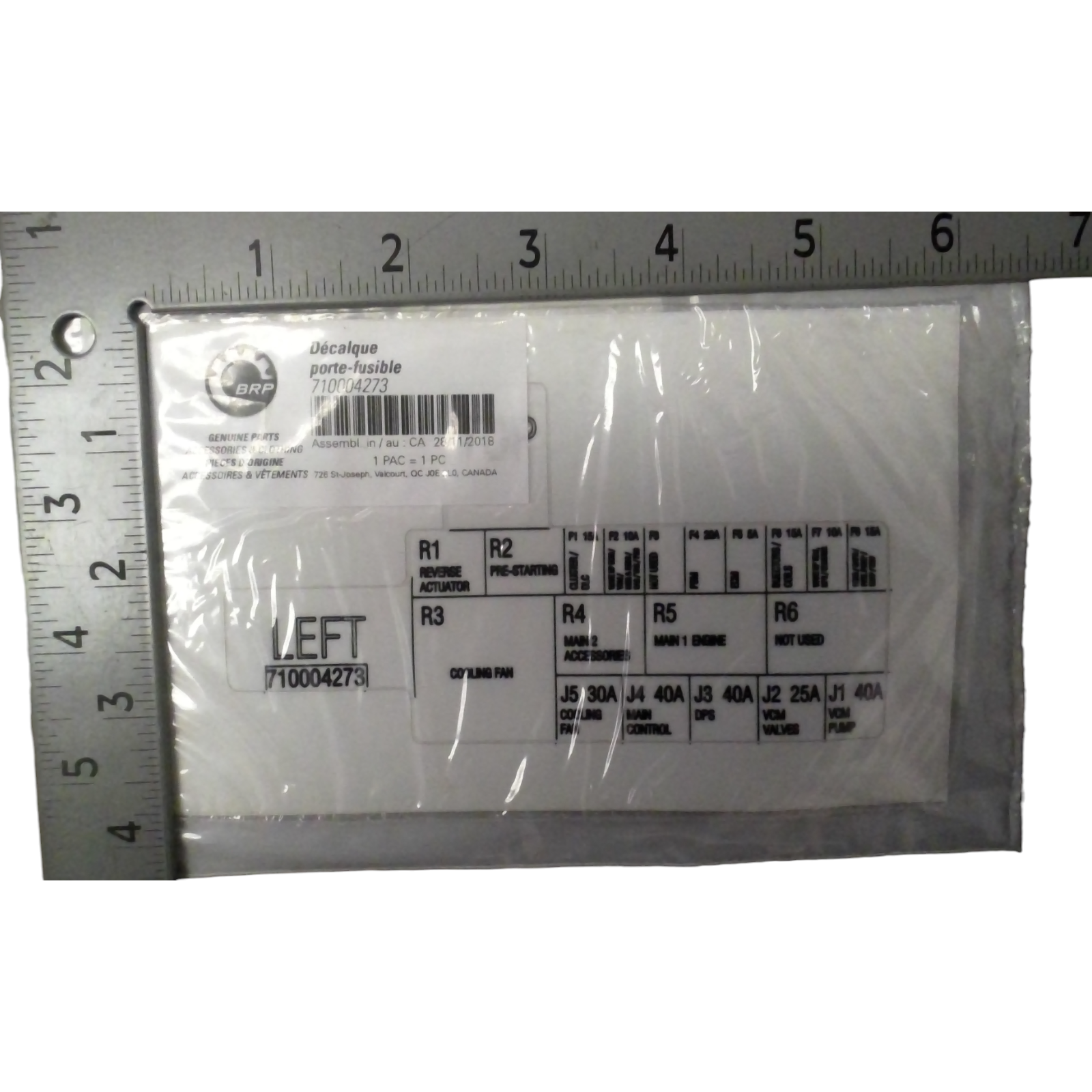 Can-Am Fuseholder Decal, OEM Part # 710004273