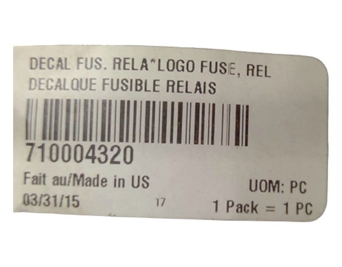 Fits BRP LOGO FUSE, OEM Part # 710004320