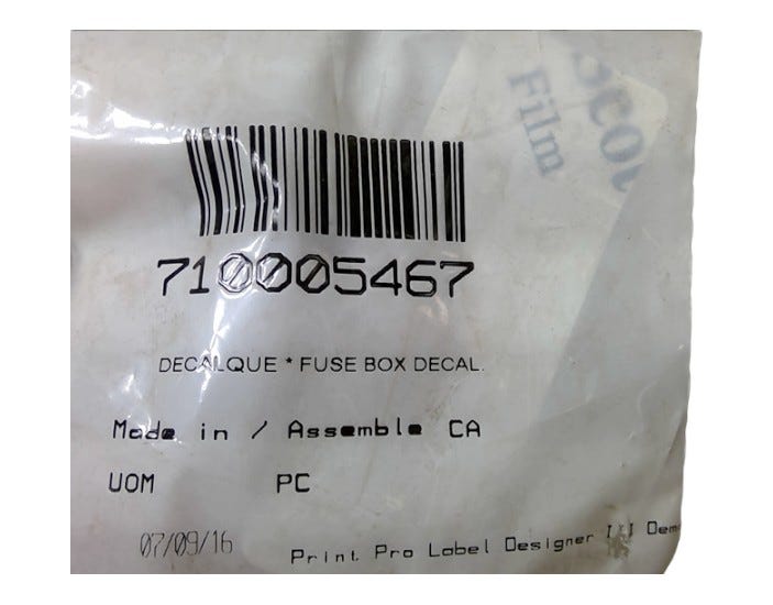 Fits BRP FUSE BOX Decal, OEM Part # 710005467