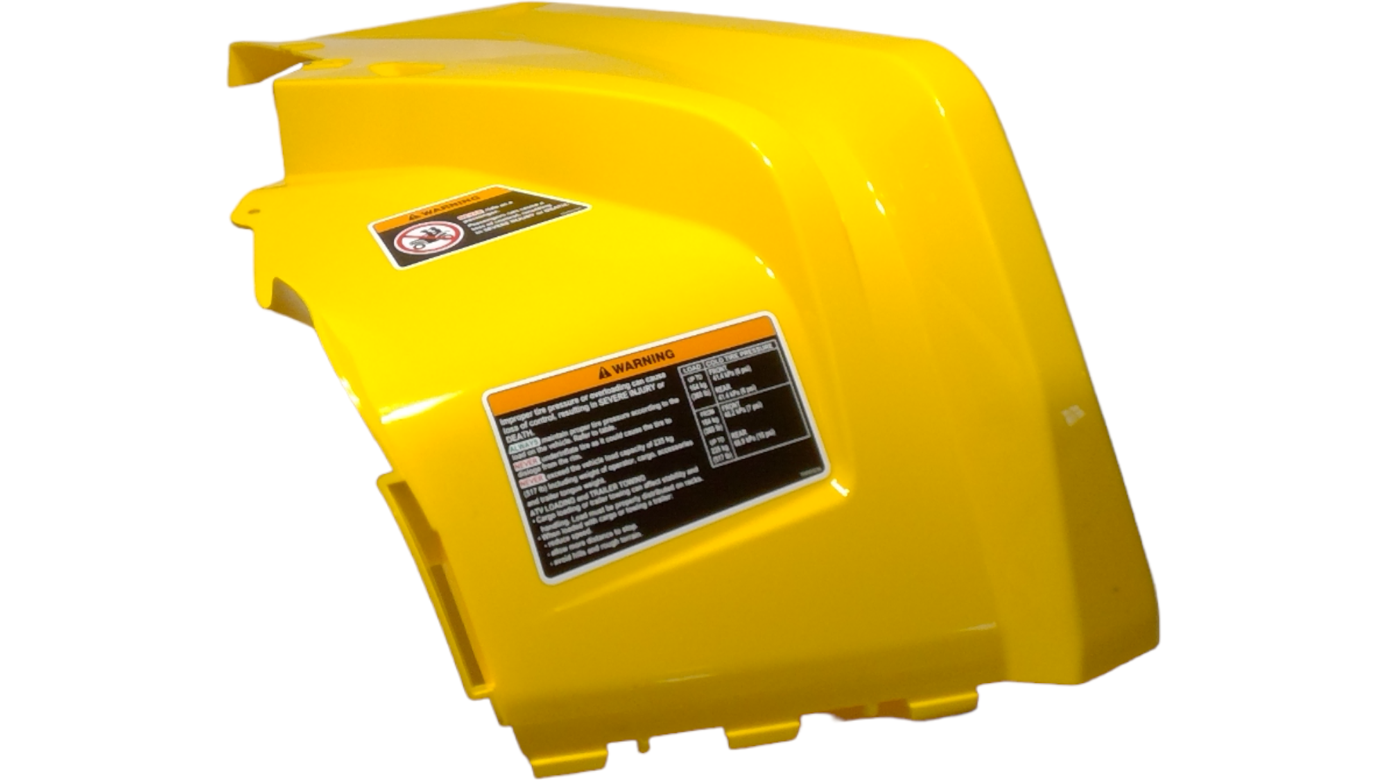 Can-Am Yellow LH REAR Fender, OEM Part # 715002697