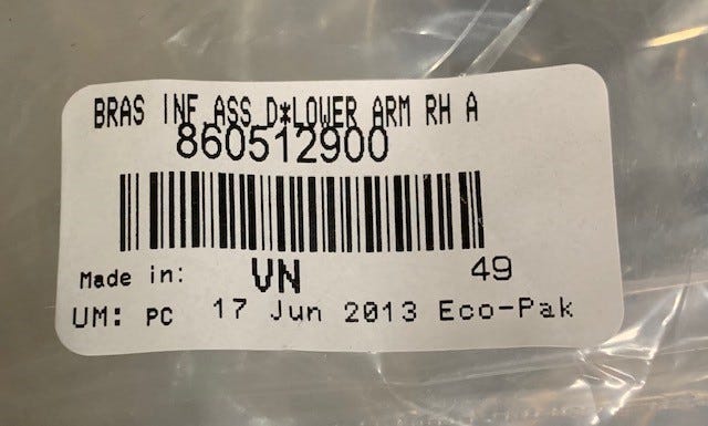 Fits BRP Lower ARM ASM RH, OEM Part # 860512900