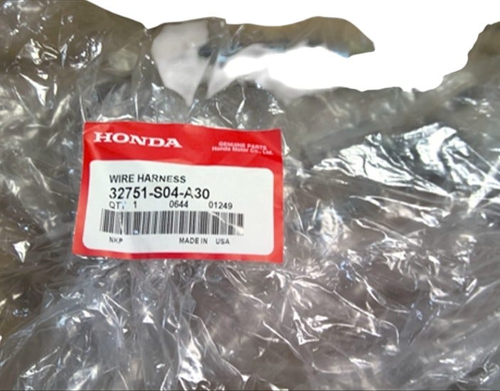 Honda New 1999-2000 Fits Honda Civic Driver Door Wire Harness, Part # 32751-S04-A30