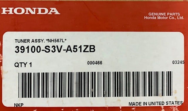 Acura New 2004 Fits Acura MDX Tuner Assembly, Automatic Radio Gun Metallic Alpine, Part # 39100-S3V-A51ZB