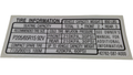 Honda New 1998-2002 Fits Honda Accord Specification Placard (USA), Part # 42762-S87-A00
