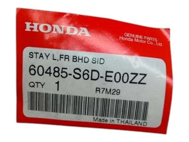 Honda New 2004-2005 Fits Honda Civic Stay, Left Front Bulkhead Side, Part # 60485-S6D-E00ZZ