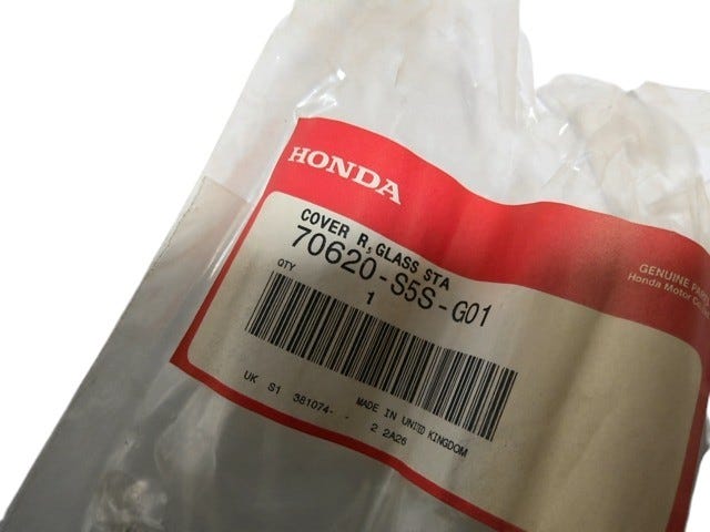 Honda New 2002-2005 Fits Honda Civic Cover, R. Glass Stay, Part # 70620-S5S-G01