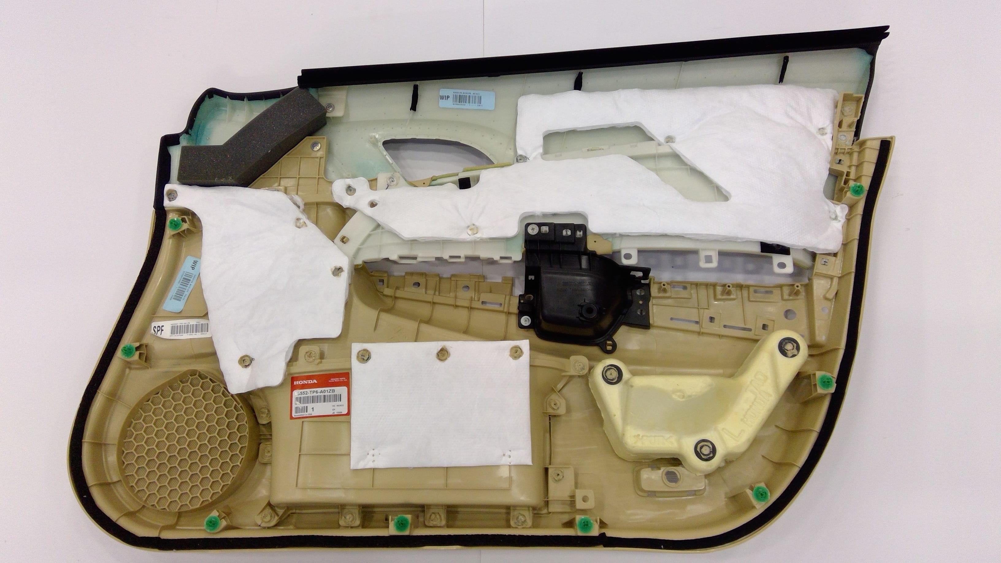 Honda New 2010-2012 Fits Honda Crosstour Lining, L. FR. Door (Lower) *YR412L* (LEA) (BRIGHT IVORY), Part # 83552-TP6-A01ZB