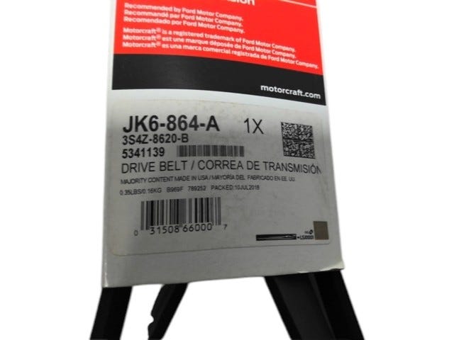 Ford New 2003-2007 Fits Ford Focus Serpentine Belt Base No. 8620, Part # 3S4Z8620B