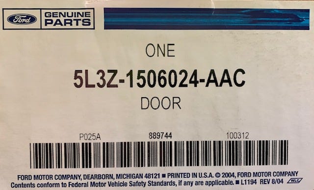 Ford New 2004-2008 Fits Ford / Lincoln F-150 / Mark LT Door Assy - Glove Compartment Base No., Part # 5L3Z1506024AAC