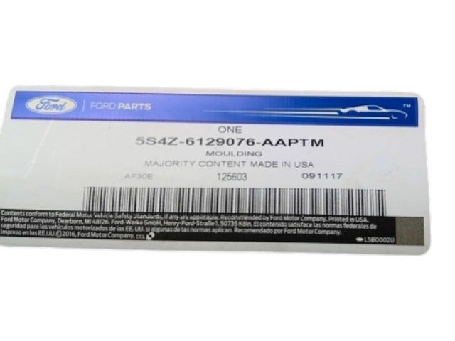 Ford New 2002-2007 Fits Ford Focus Moulding Assy - Rear Quarter Outer Base No. 29076 Position Passenger Side, Part # 5S4Z6129076AAPTM