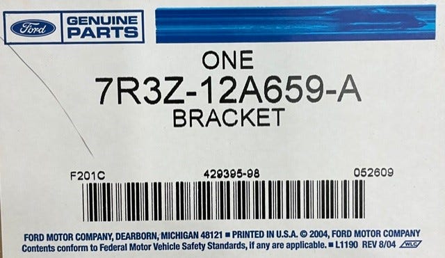 Ford New 2008-2010 Fits Ford Mustang Seal Base No. 12a659a, Part # 7R3Z12A659A