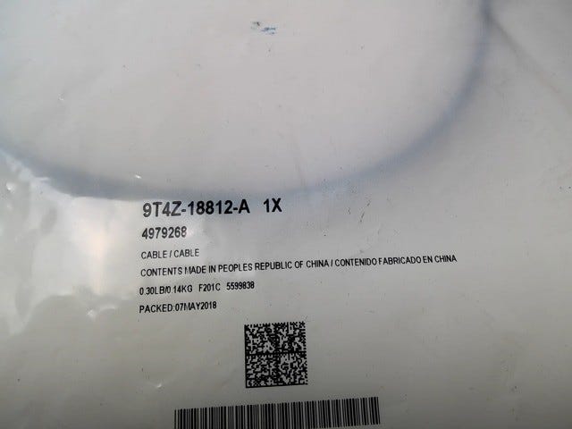 Ford New 2007-2010 Fits Ford / Lincoln Edge / MKX Cable Assy - Extension Base No. 18812a, Part # 9T4Z18812A
