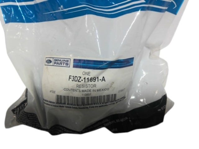 Ford New 1990-1995 Fits Ford / Mercury Taurus / Sable Resistor Assy Base No. 11691, Part # F3DZ11691A