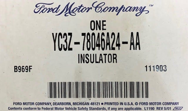 Ford New 2000-2007 Fits Ford Excursion / F-250 Super Duty / F-350 Super Duty Insulator - Instrument Panel Base No. 046a24 Position Passenger Side, Part # YC3Z78046A24AA