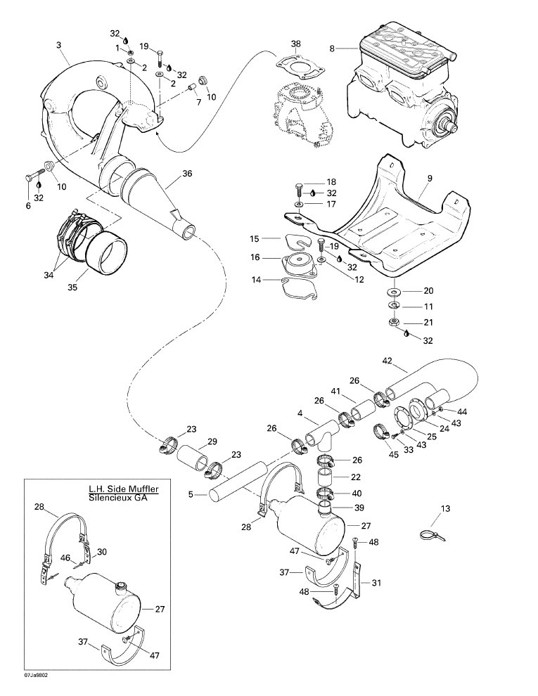 Fits 1996-2002 Sea-Doo Marine Parts Seal-Exhaust, OEM Part # 204130225