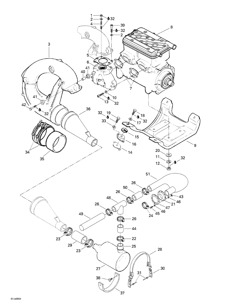 Fits 1996-2002 Sea-Doo Marine Parts Seal-Exhaust, OEM Part # 204130225