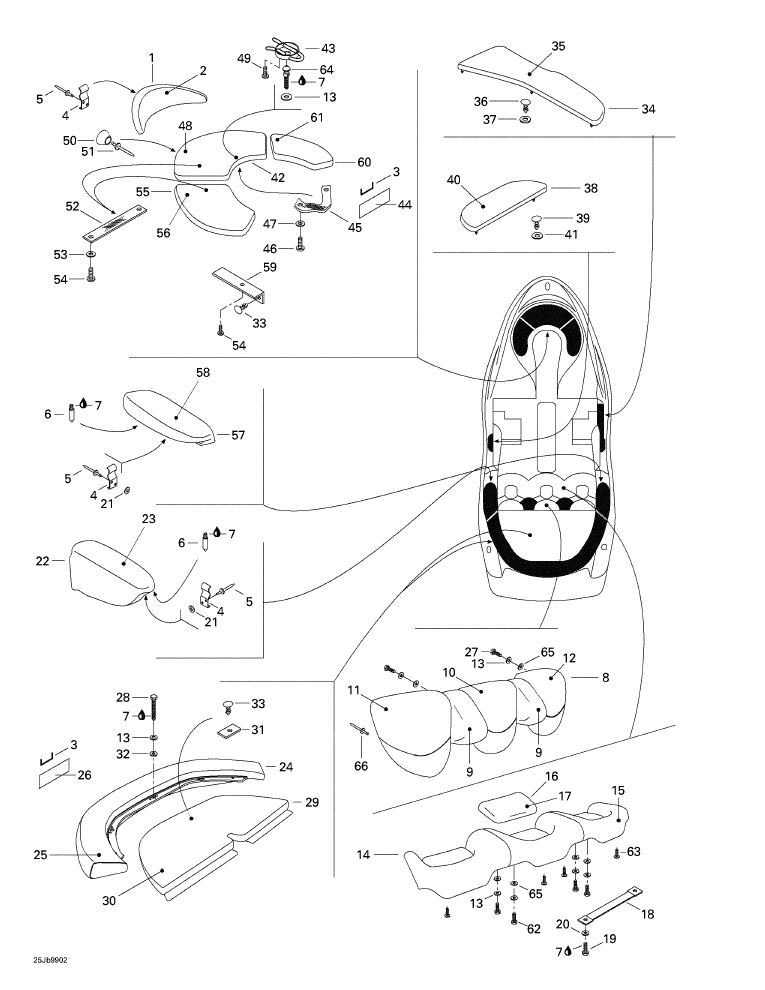 Fits 1997-2004 Sea-Doo Boats Seat Bracket, OEM Part # 204610100