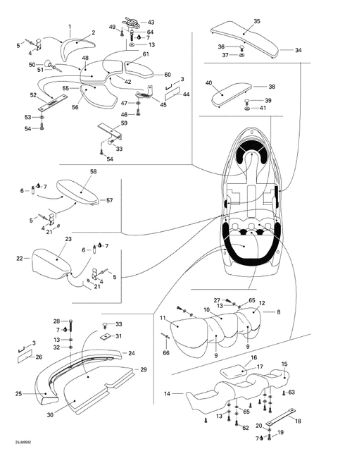 Fits 1997-2004 Sea-Doo Boats Seat Bracket, OEM Part # 204610100