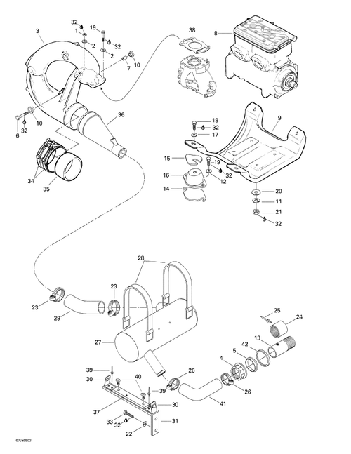 Fits 1999 Sea-Doo Challenger 1800, 5675/5679 / Sportster 1800, 5676/5680 Screw M4.8 X 19, OEM Part # 210641940